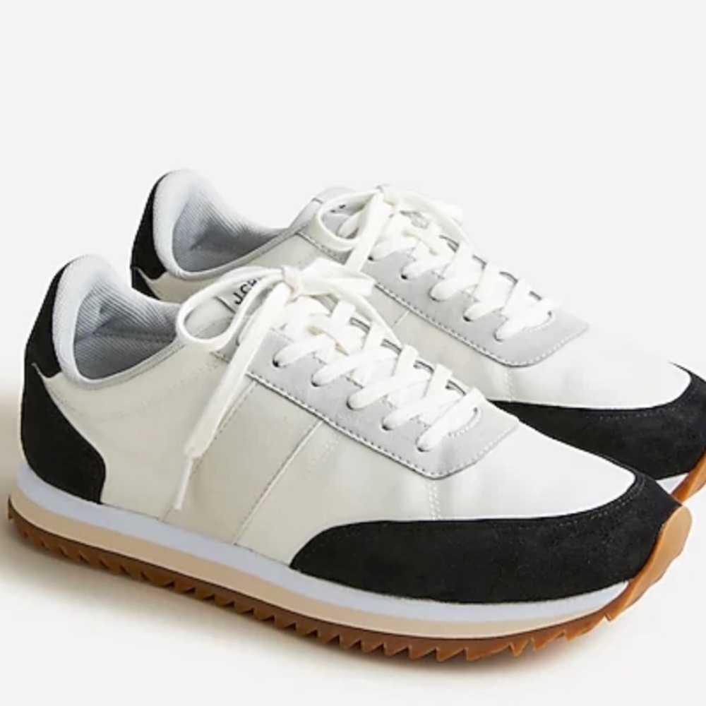 J Crew Trainers in Black and Ivory